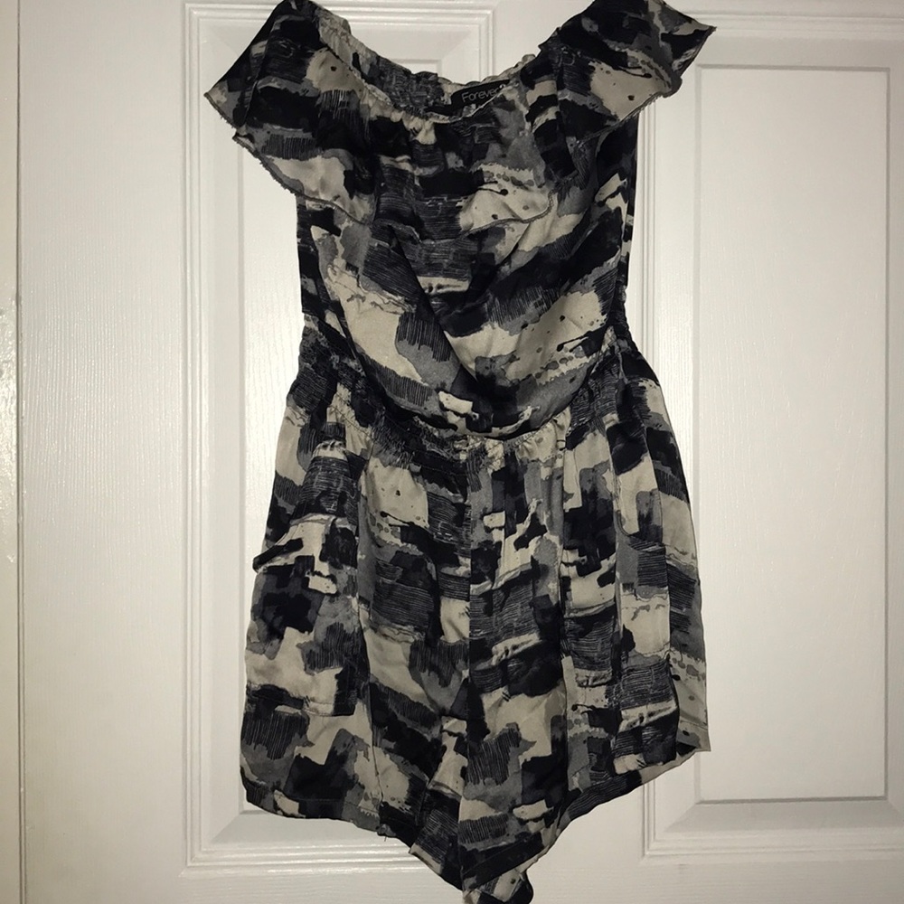 Forever21 Strapless Silk Romper